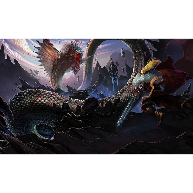 

YUGIOH Dragon Playmat Painting Art Mat Cards Cover MGT Cards Protector DTCG MTG TCG Mousemat/Star Reals Board Games