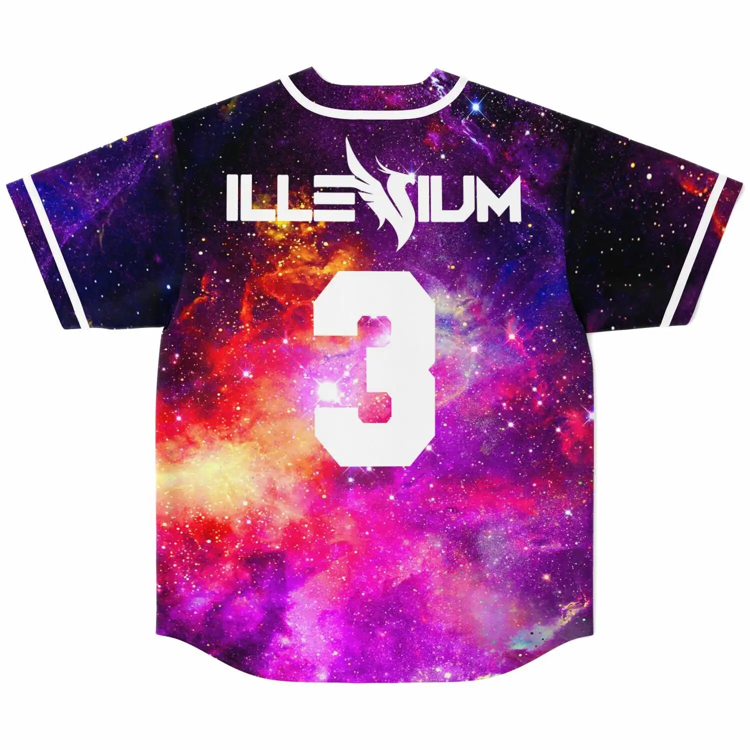 ILLENIUM Merch Starry Sky Baseball Jersey Men's and Women's Casual Fine Button Baseball Jersey EDM Fan's Jersey