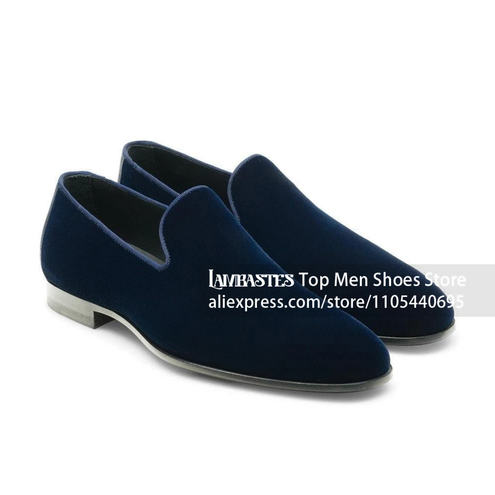 Black Faux Suede Slip On Loafers Almond Toe Low Heel Formal Dress Shoes Matte Black Suede Formal Loafers for Men Wedding Shoes