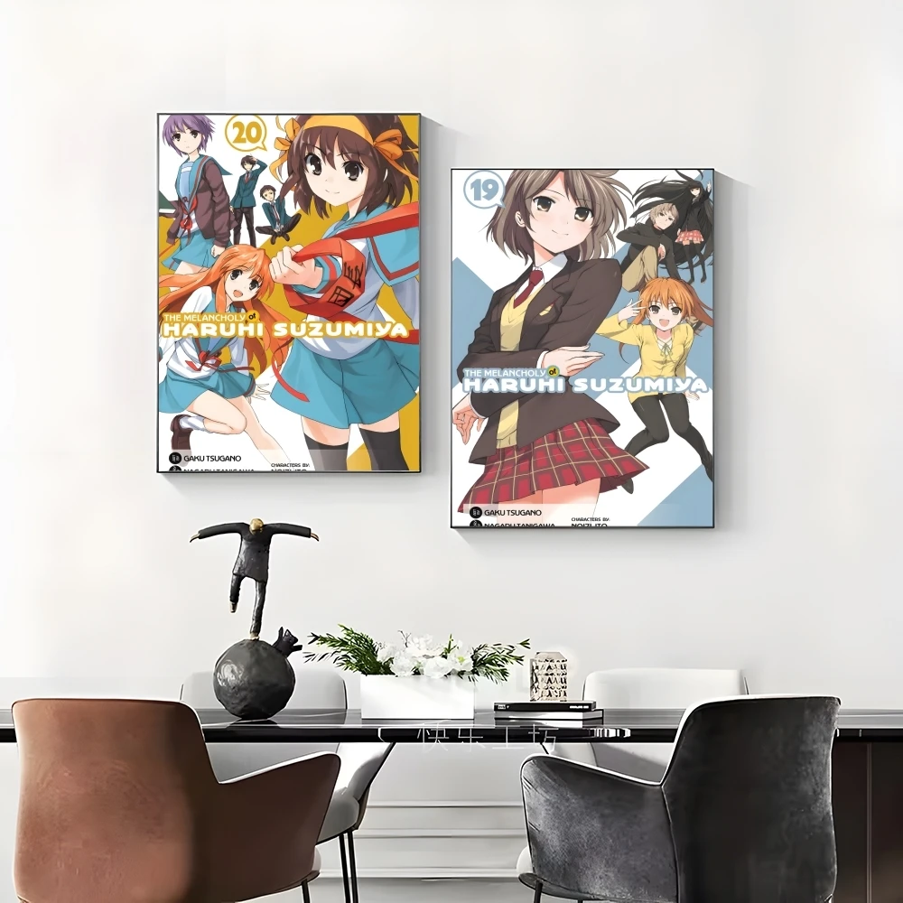 انمي ياباني H-Hohang Suzumiya اللوحة الخط مقاوم للماء التجاعيد الحرة جدار الفن غرفة المعيشة غرفة نوم ديكور المنزل الجمالي