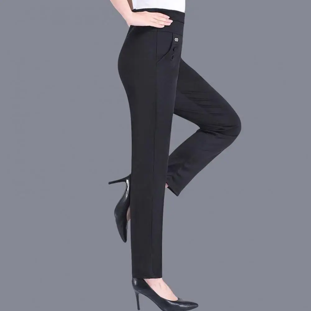 Casual Women Suit Pants 2023 Summer Fashion High Waist Black Harem Pants Female Korean Style Pocket Thin Nine Point Trousers