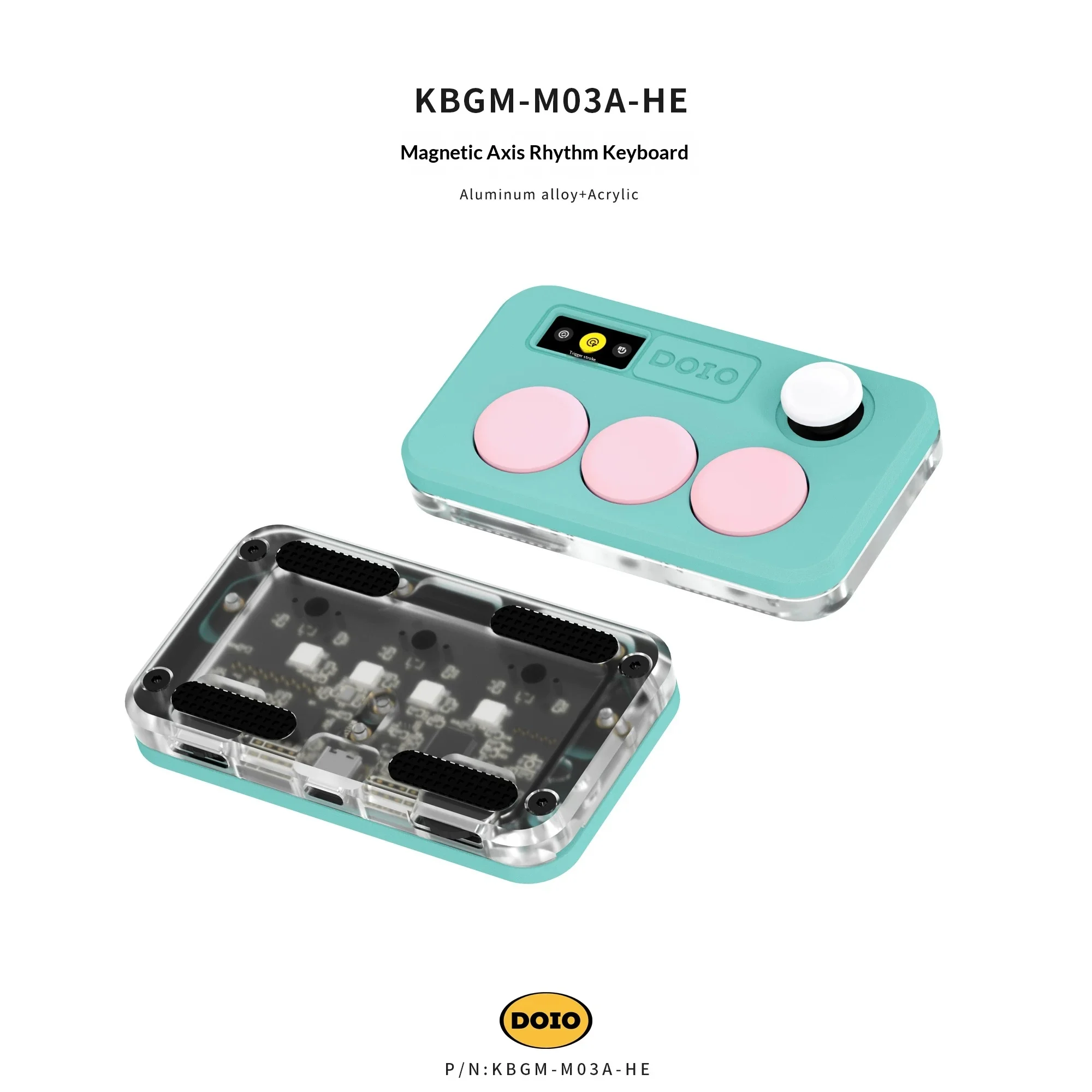 DOIO KBGM-M03-HE Game Keyboard Parameter Real-Time Adjustment Independent Light Control Music Keyboard Aluminum Alloy Material