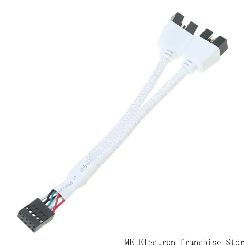 T5EA USB 2.0 9PIN에서 이중 ~ 듀얼 9 핀 차폐 케이블 향상 신호 안정성 15cm