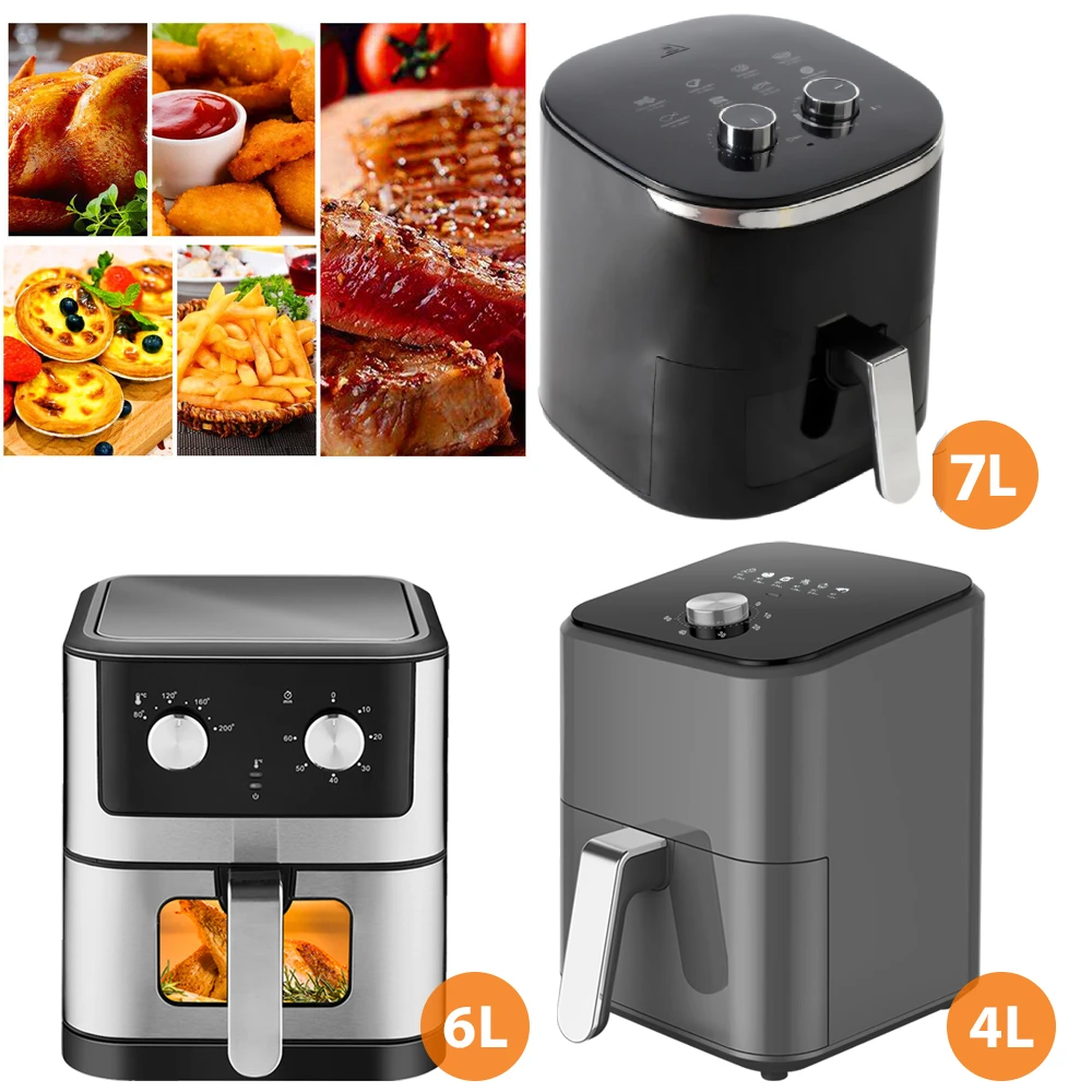 [EU Stock] 4L/ 6L /7L Air fryer Electric Fryer Multifunctional Oil Free Air Fryer 1200W/1500W/1400W Hot Air Fryer Auto Off