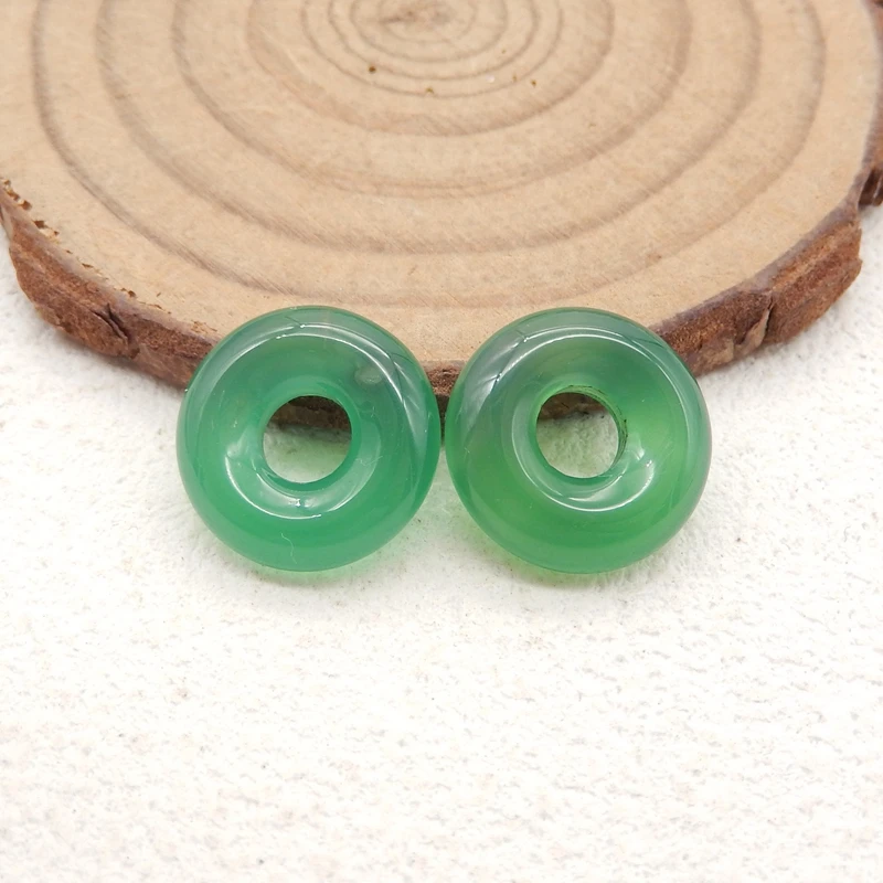 5pcs Natural Gemstone Green Agate Heart&Flower&Ring&Onion Shape ,Semiprecious Stones Women Earrings Accessories Gift Jewelry