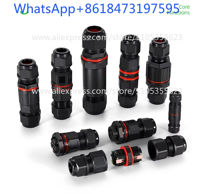 

10 pcs Outdoor waterproof connector One-shaped cable Built-in quick terminal IP68 solder-free aviation plug