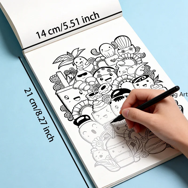 An Adult Stress Relieving Copying and Coloring Picture Book with Lines and Graffiti, 24 Themes Such As Flowers/birds/mandalas