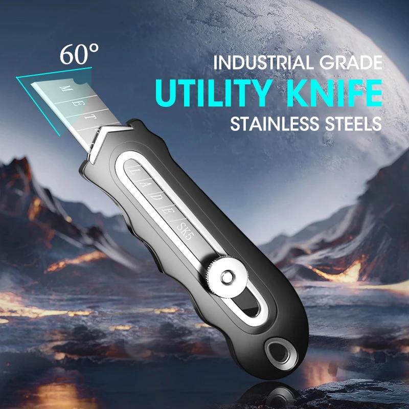 

Utility Knife And Blade Set,Replaceable High Carbon Steel Blade,Stainless Steel Paper Cutter,Art Student Supplies,Art Tools