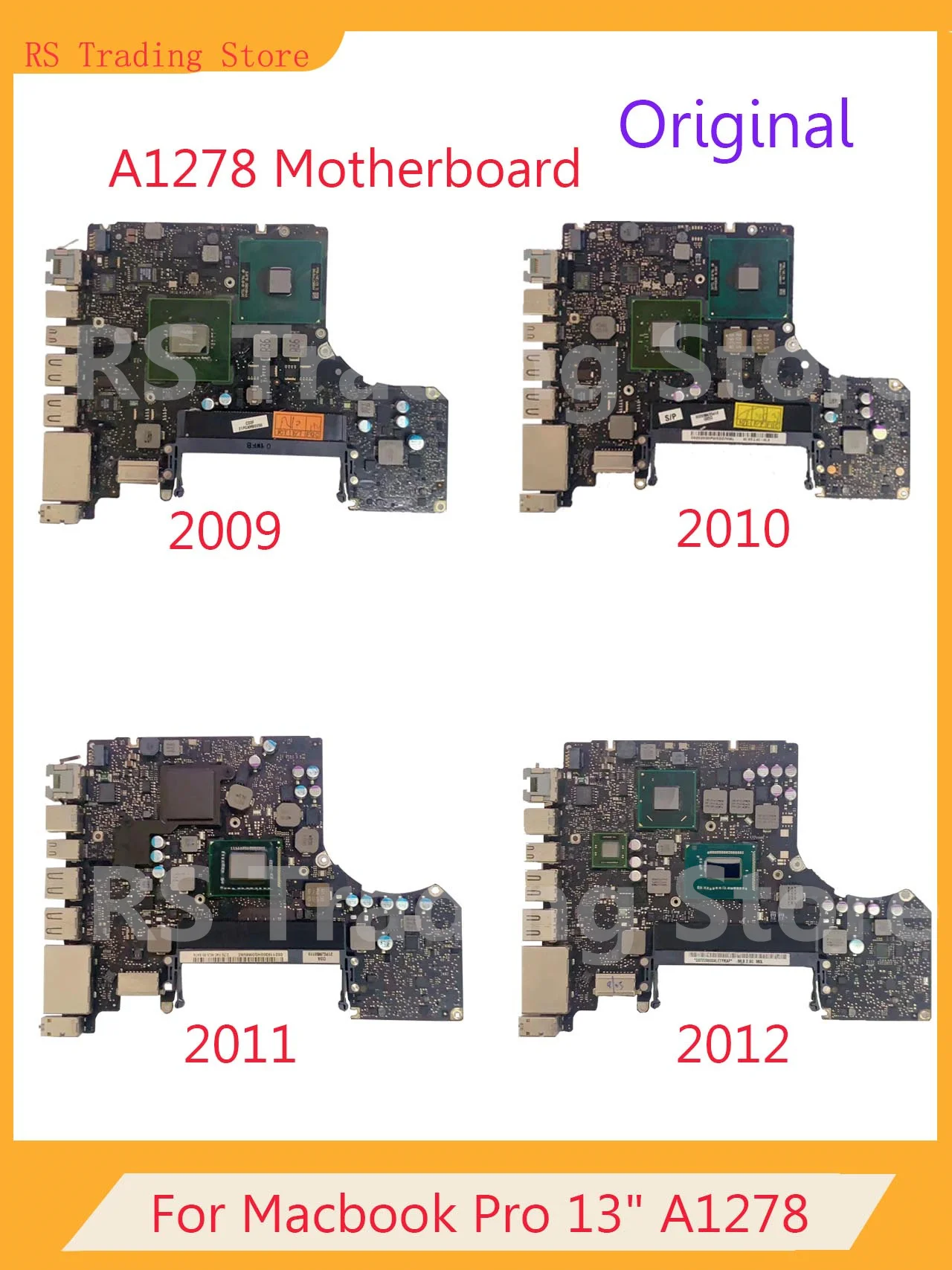 Placa-mãe para Macbook Pro 13 Logic Board Original A1278 2009 8202530-a 2010 820-2879-b 2011 820-2936-b 2012 8203115-b