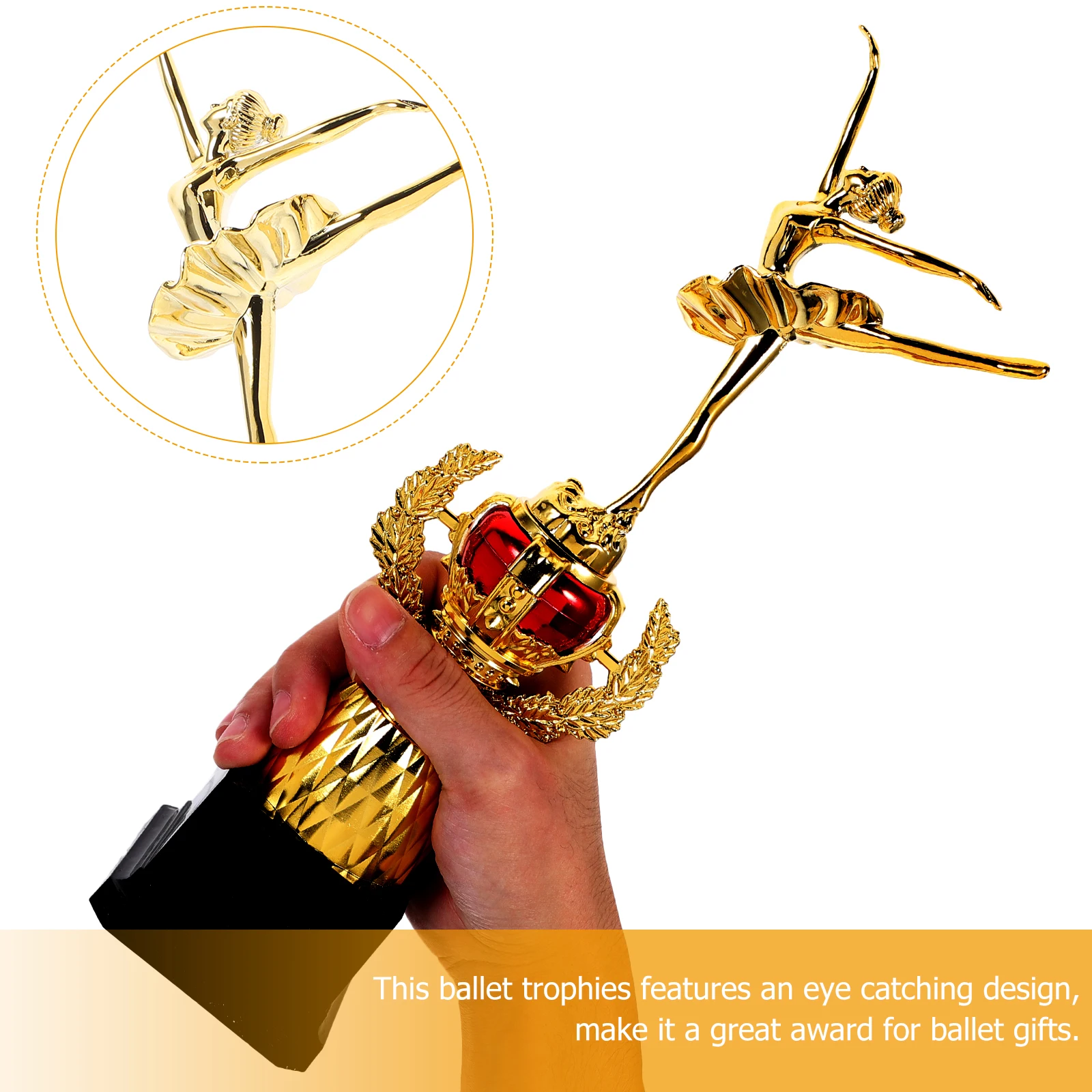 

Prom Ballet Trophy Staff Girly Gifts Dance Trophies Plastic Award Gold Female Graduation