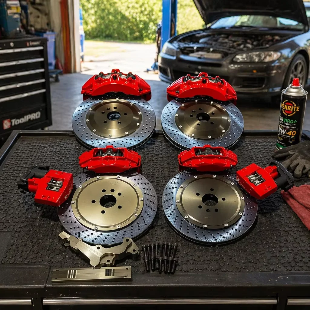 V6 Big Brake Kit for Grand Cherokee Wrangler BMW 3 Series G20/M340i Audi A4 B9/S4 Auto Brake Calipers Front 6 Piston Rear EPB