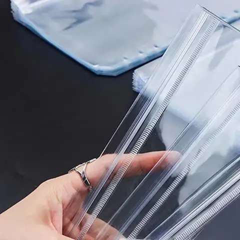 جديد 6 قطعة A5/A6/A7 6 ثقوب 3 طبقات جيوب الموثق على الوجهين ، مجلدات سحاب شفافة ومجلدات جانبية مفتوحة ، PVC مقاوم للماء