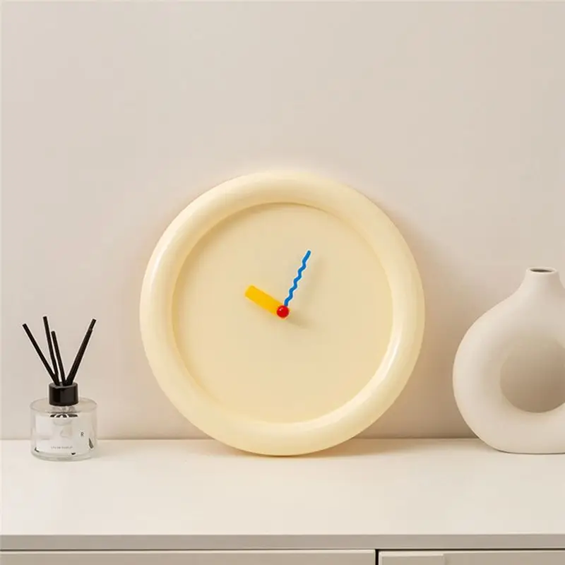 DT39 Wall Mounted Clock Silent Wall Decororation Cream Style Desktop Clock Home Decoration Blue