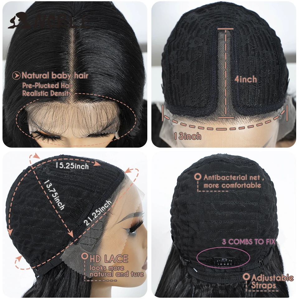 Edle synthetische Lace-Front-Perücke, Body-Wave-Perücke, 14 Zoll, mit Mittelscheitel, Lace-Perücken für Damen, Lace-Front-Perücke, Ombré-Blond, goldene Perücke. – Detail 10