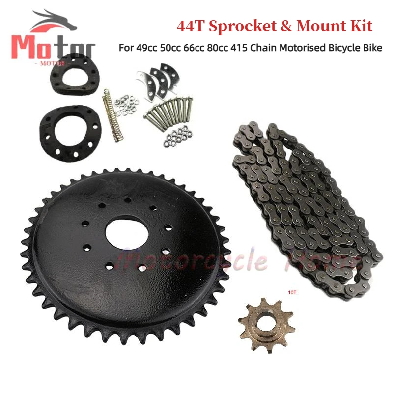 

New 44T Sprocket & Mount Kit For 49cc 50cc 66cc 80cc 415 Chain Motorised Bicycle Bike