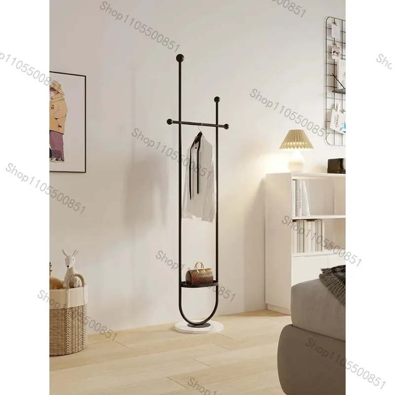 

Nordic Metal Clothes Rack, Boutique Living Room Hanger Stand with Shelves, Entrance Perchero Furniture