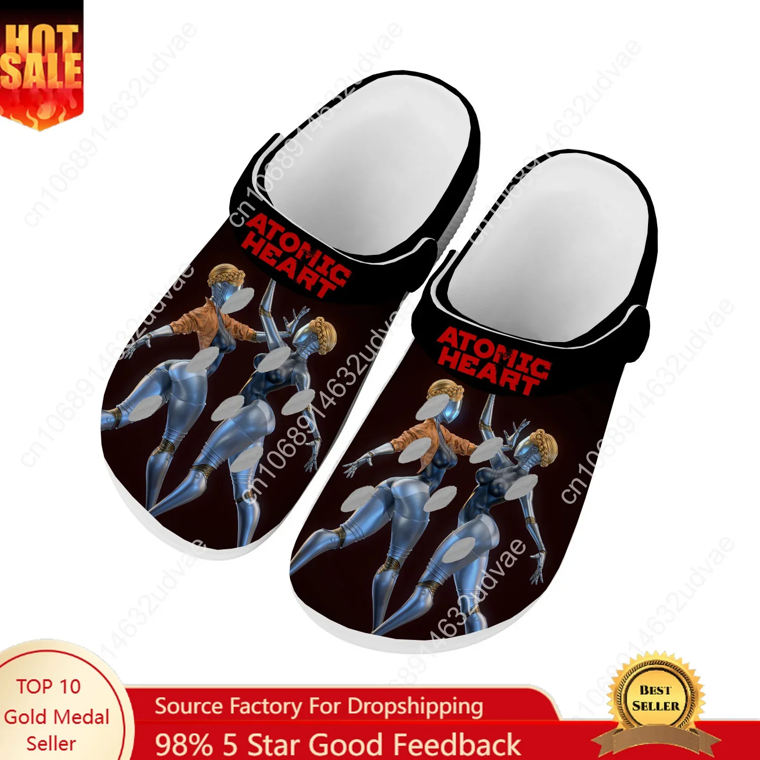 Atomic Heart Water Shoes Mens Womens High Quality Fashion Home Garden Clogs Customizd Sandals Beach Breathable Hole Slippers