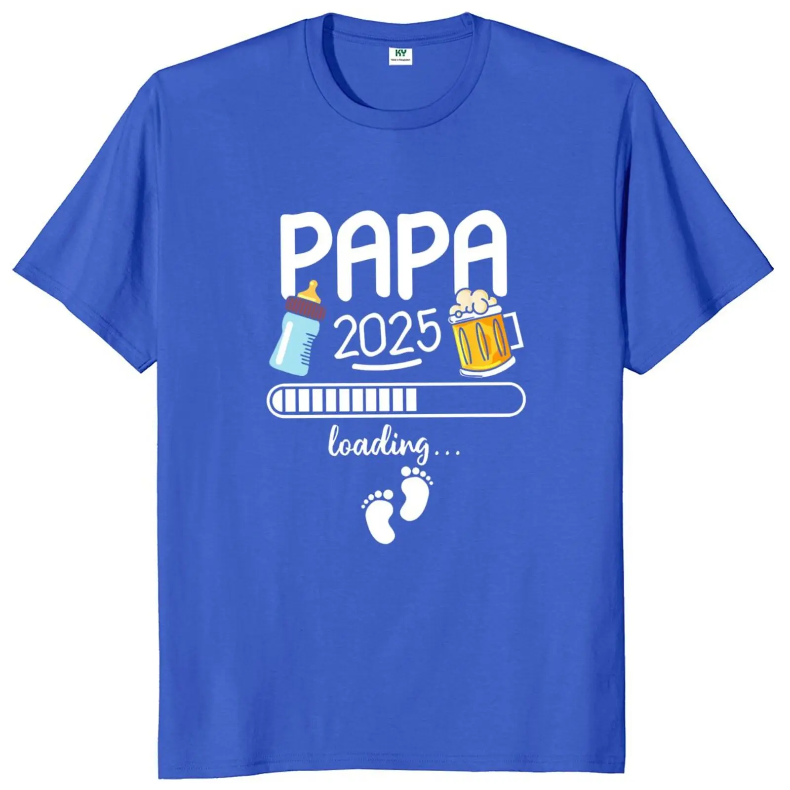 Papa 2025 T Shirt Future Dad And Mom French Texts Beer Lovers Father\'s Day Gift Men Clothing 100% Cotton Soft T-shirt EU Size