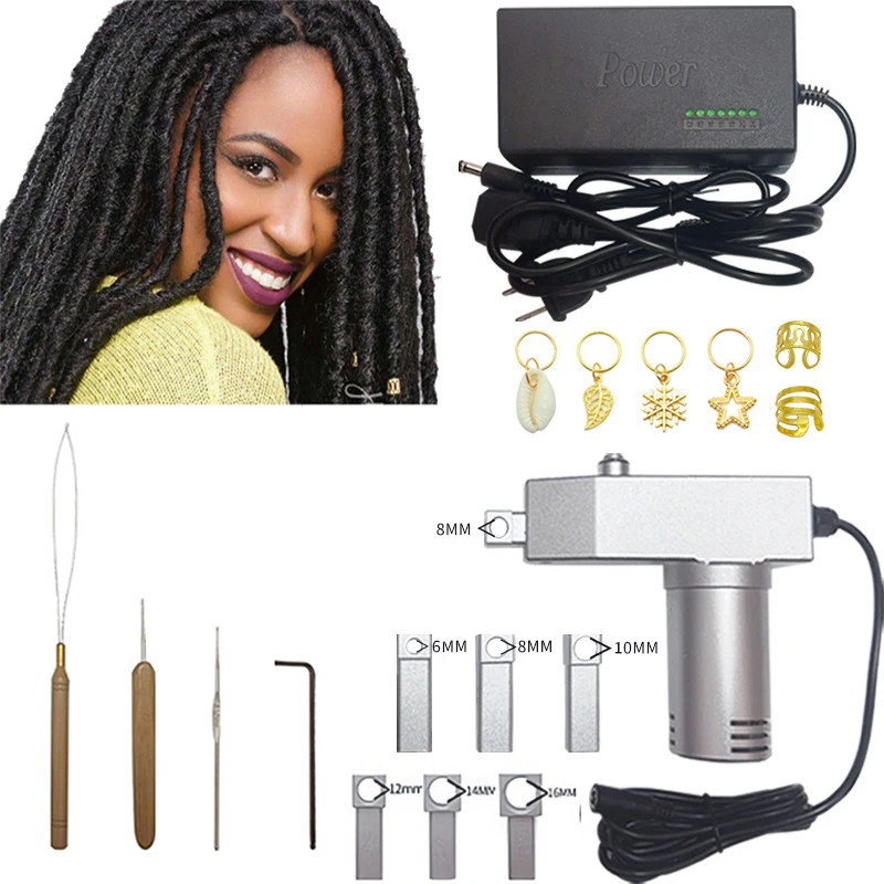 

Upgrade Electric Braiding Machine Portable Electric Crochet Human Hair Braiding Tool Dreadlock Crochet Making Machine