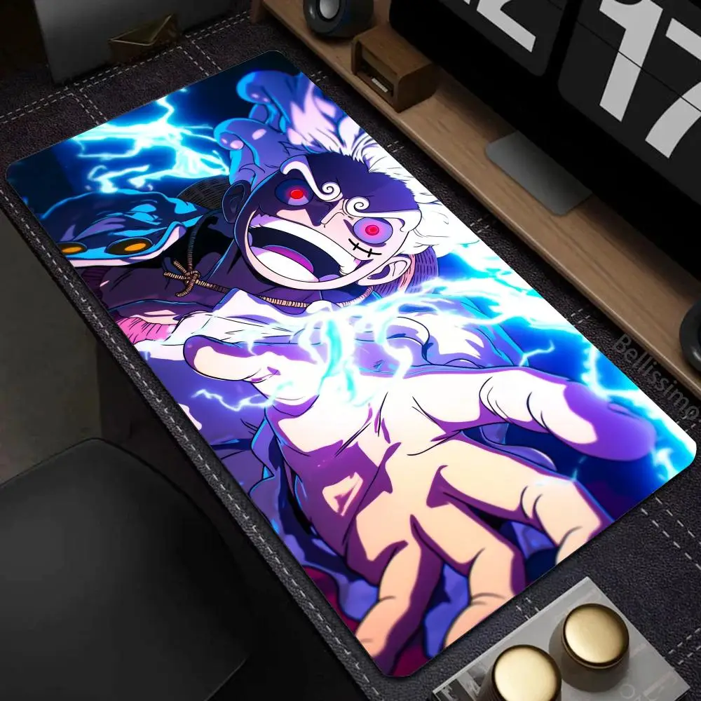 Hot O-One P-iece L-uffy Anime Cartoon HD Printing Gaming Mousepad Computer Lock Edge Rubber E-sports Desk Pad Large Mouse Pad