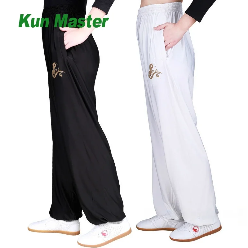 Tai Chi Pants Stretch Kung Fu Trousers Quick drying Martial Art clothes Yoga Pants White Black Green Pink And Gray