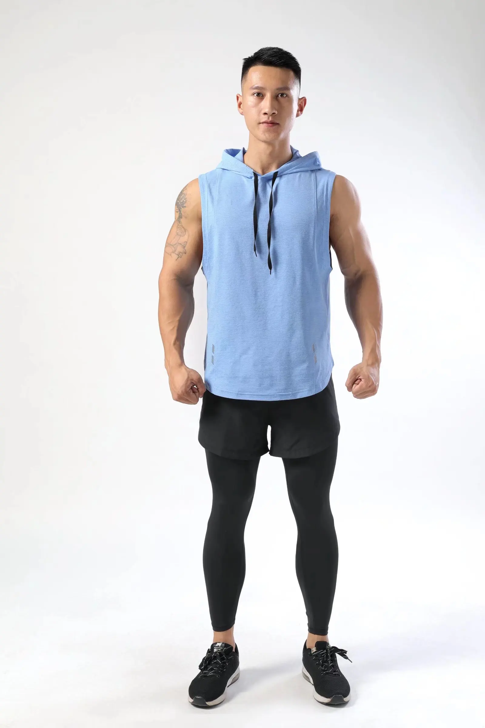 2022 New Gyms Clothing Mens Bodybuilding Hooded Tank Top Cotton Sleeveless Vest Sweatshirt Fitness Workout Sportswear Tops Male