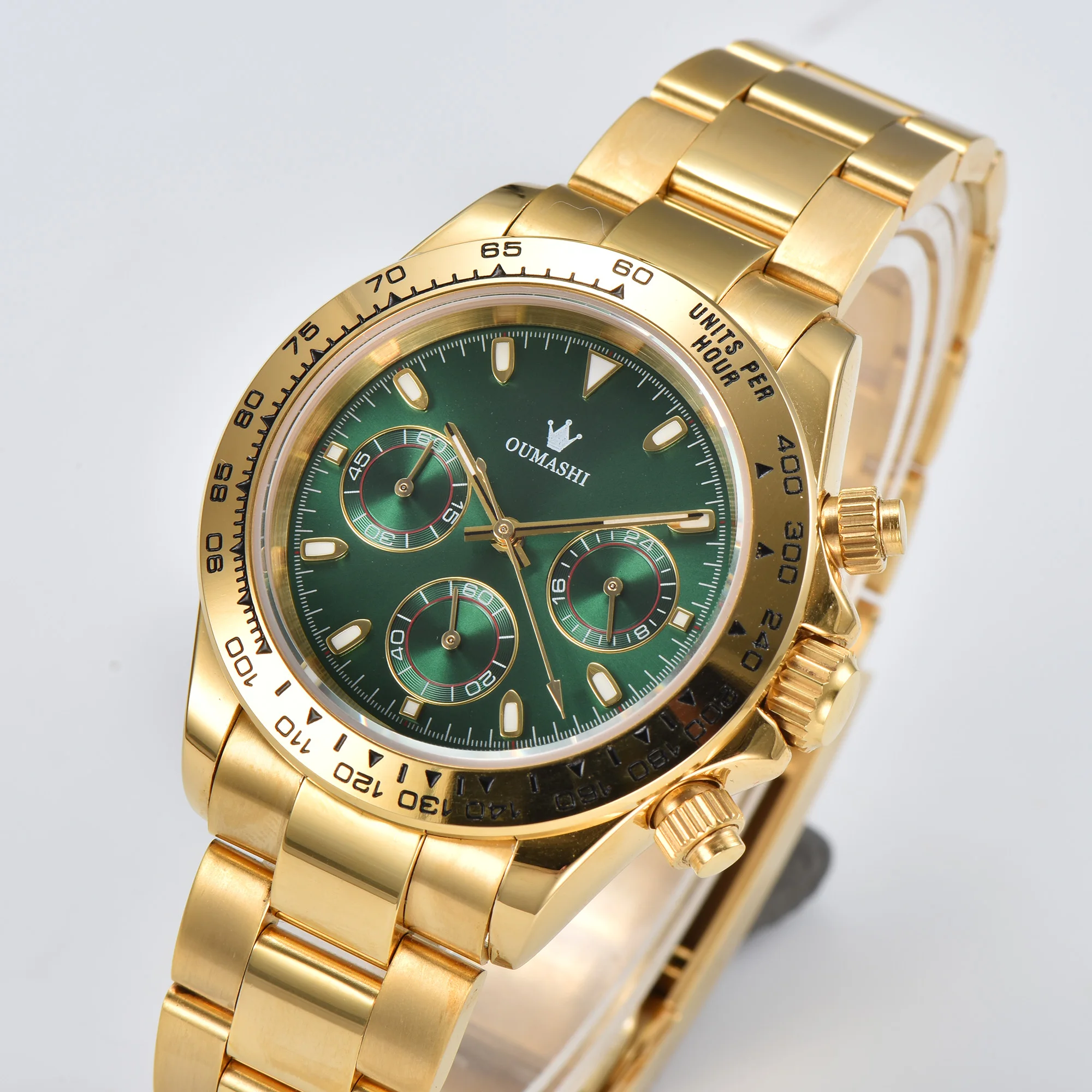 นาฬิกาหรูของผู้ชาย VK63 นาฬิกากีฬานาฬิกาควอตซ์ Sapphire multifunction Mechanical Timing นาฬิกาสําหรับ vk63 การเคลื่อนไหว