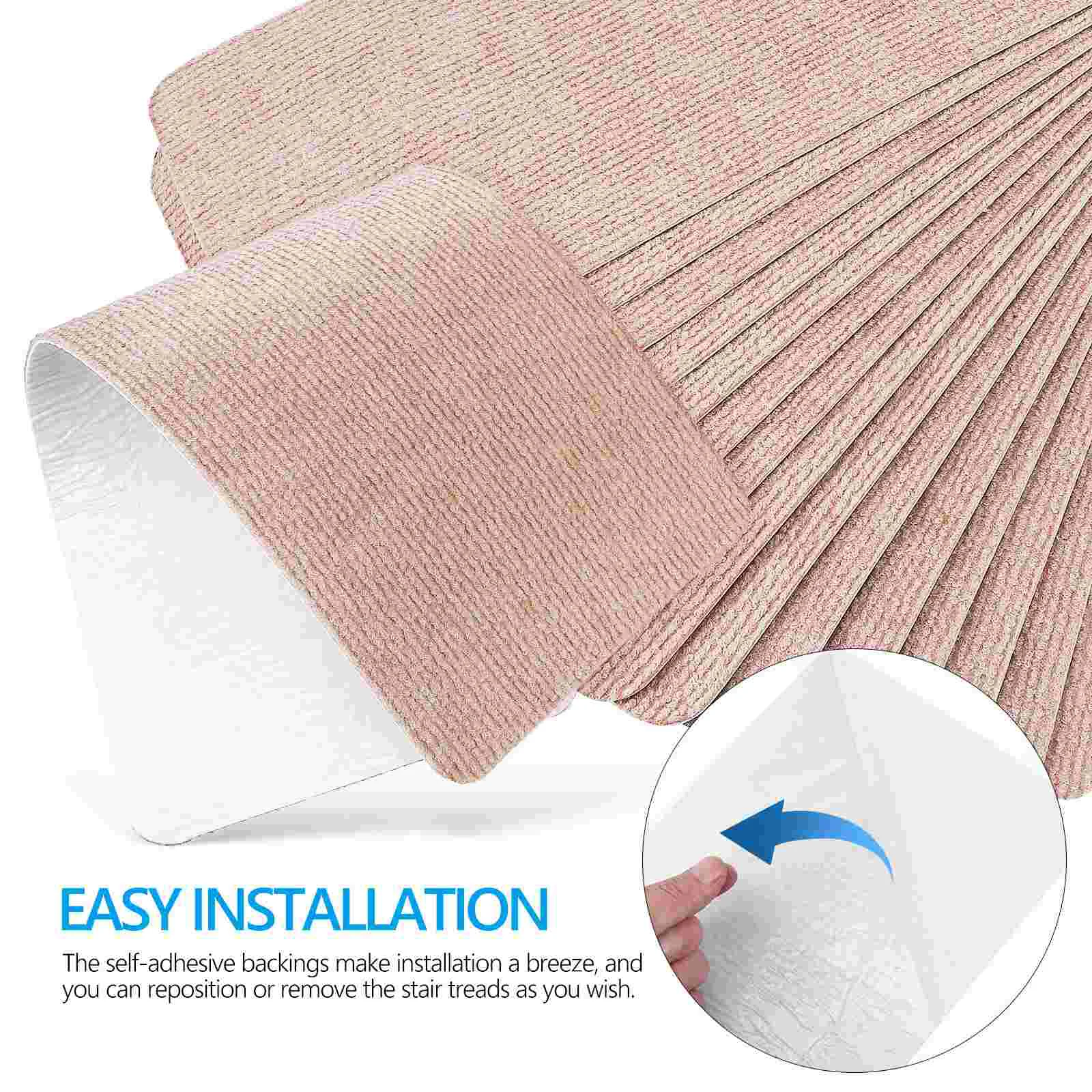 15 Pcs Carpet Step Sticker Peel and Stair Treads Runner for Carpeted Stairs Runners Wooden Steps Rug Self Adhesive Pads Indoor