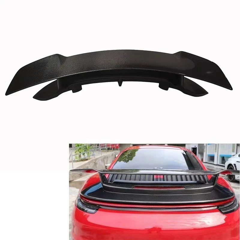 

SHENGTIAN Carbon Fiber Double Rear Trunk Wing for 991/991.2/992 with Polished Finish Glue Tape Screws Installation