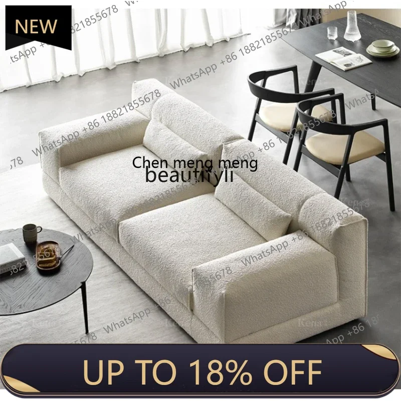 

P178 Sofa Silent Style Cotton and Linen Fabric Nordic Retro Simple Modern Three-Seat Straight Row