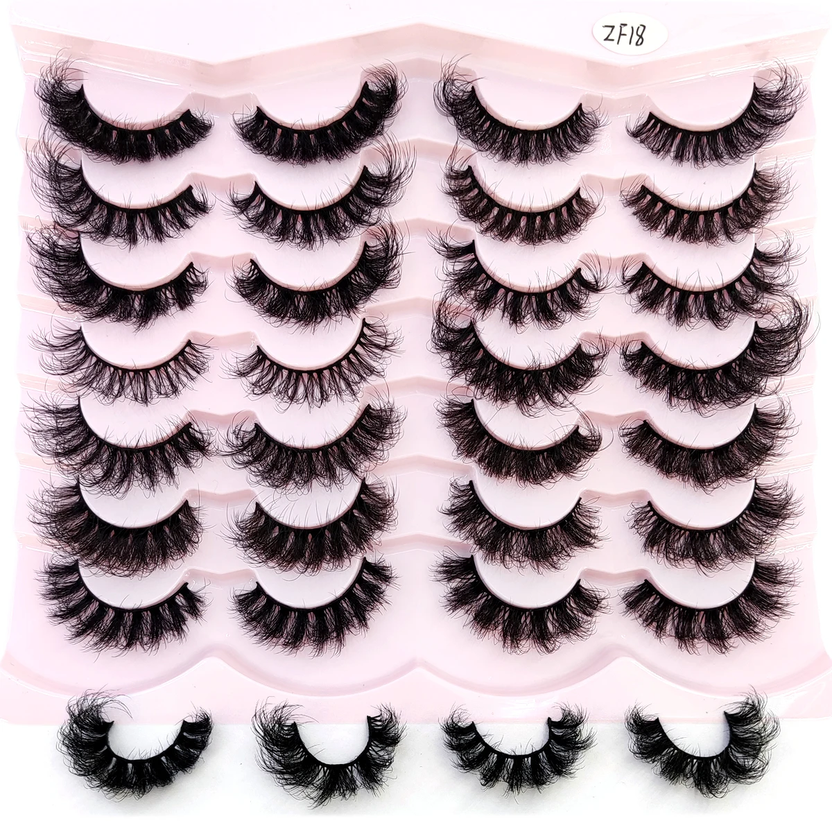 Novos 14 pares de cílios de vison artificial macios e fofos cílios postiços dramáticos e bagunçados cílios de vison cílios de olho de gato