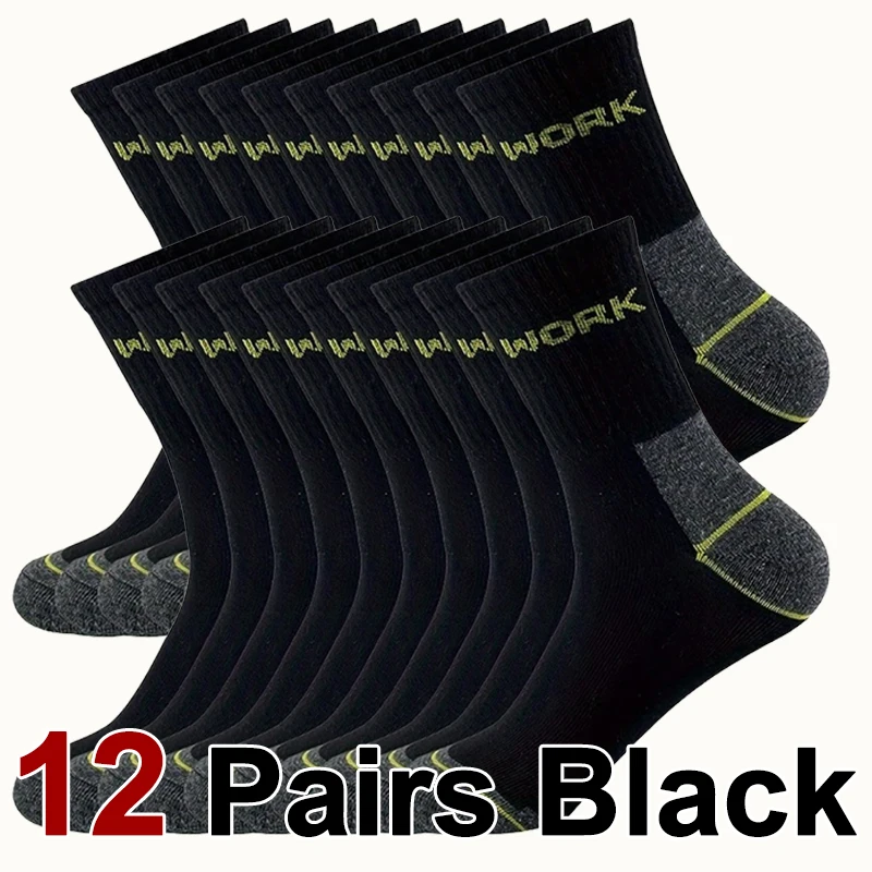 6/12 Paar hochwertige Herren-Business-Socken mit geruchsdichtem Mittelrohr, schweißabsorbierend, atmungsaktiv, für alle Jahreszeiten, Sport- und Freizeitsocken