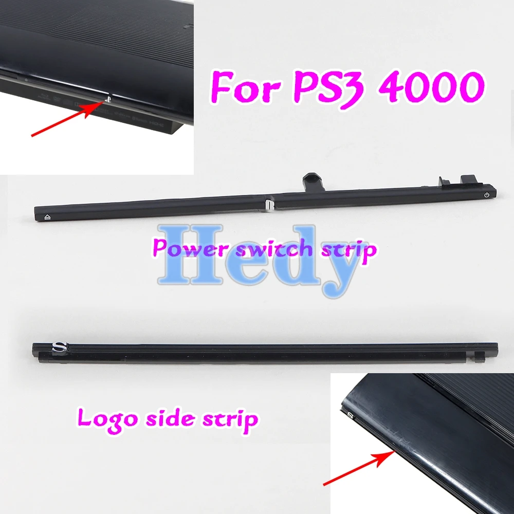 1PC Cover Shell Front Housing Case Faceplate Panel For PS3 Slim 4000 Console Logo Strip Power Switch LED Strip Light Plate