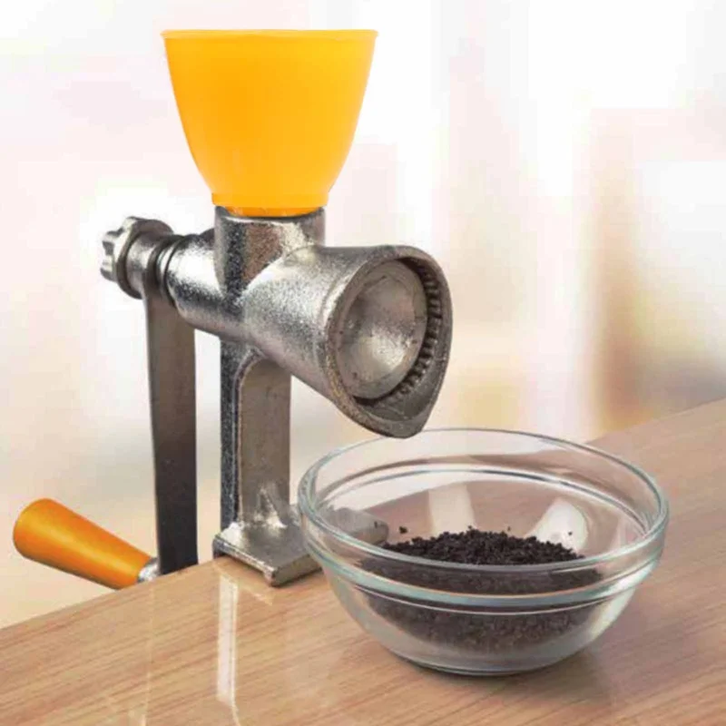 Manual Coffee Grinder Grain Mill Cast Iron Hand Operated Grinder With Table Clamp For Coffee Bean Corn Pepper Wheat