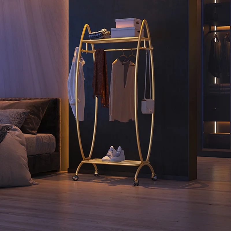 Eingang Metall Kleidung Rack Faltbare Flur Gold Bad Kleiderbügel Wohnzimmer Multifunktionale Perchero Möbel Hause