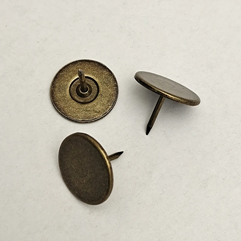 Antique Upholstery Tacks, Flat Head Round Large Copper Nails for Sofa Wallpaper DIY