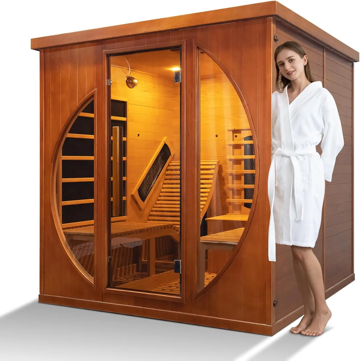 Canada Hemlock Wood Spa Sauna Room Dry Infrared Sauna With Smart Control Panel