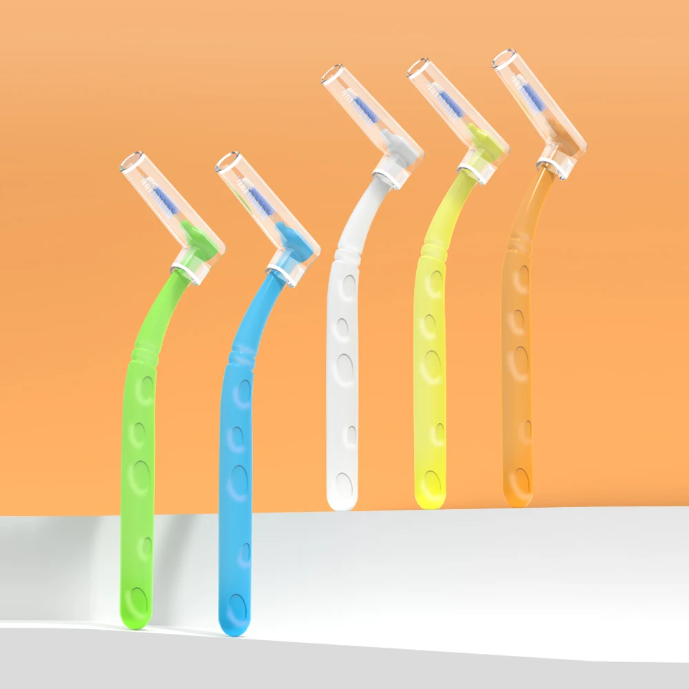 MBO L-shaped Interdental Brush 30Pcs Teeth Gap Cleaner Soft Bristle Dental Brush Oral Care Tooth Cleaning Tool For Adults