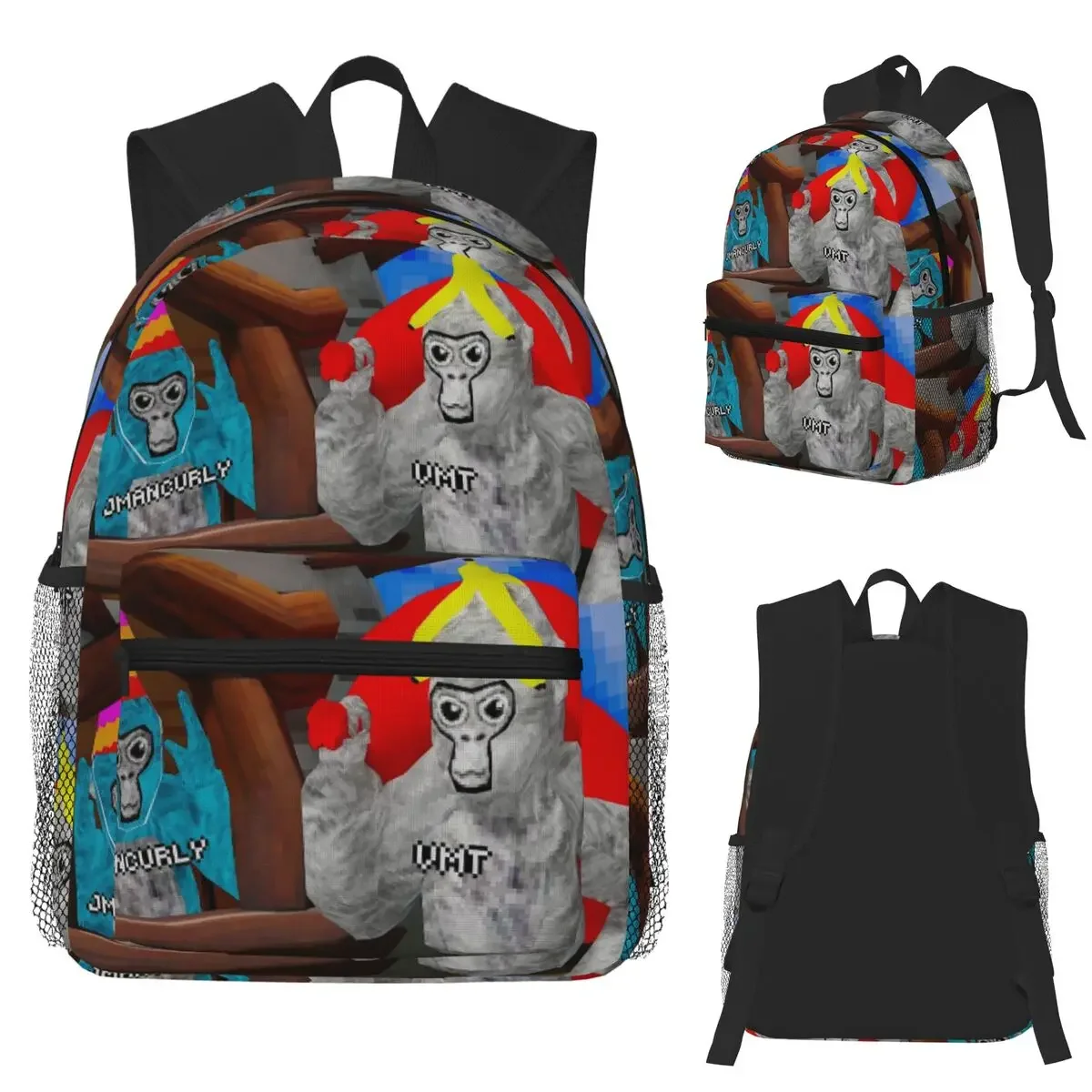 

Funny Gorilla Tag Student Backpack School Bag Hiking Travel Daypack for Boys Girls Fashion Bookbag Shoulder Bags