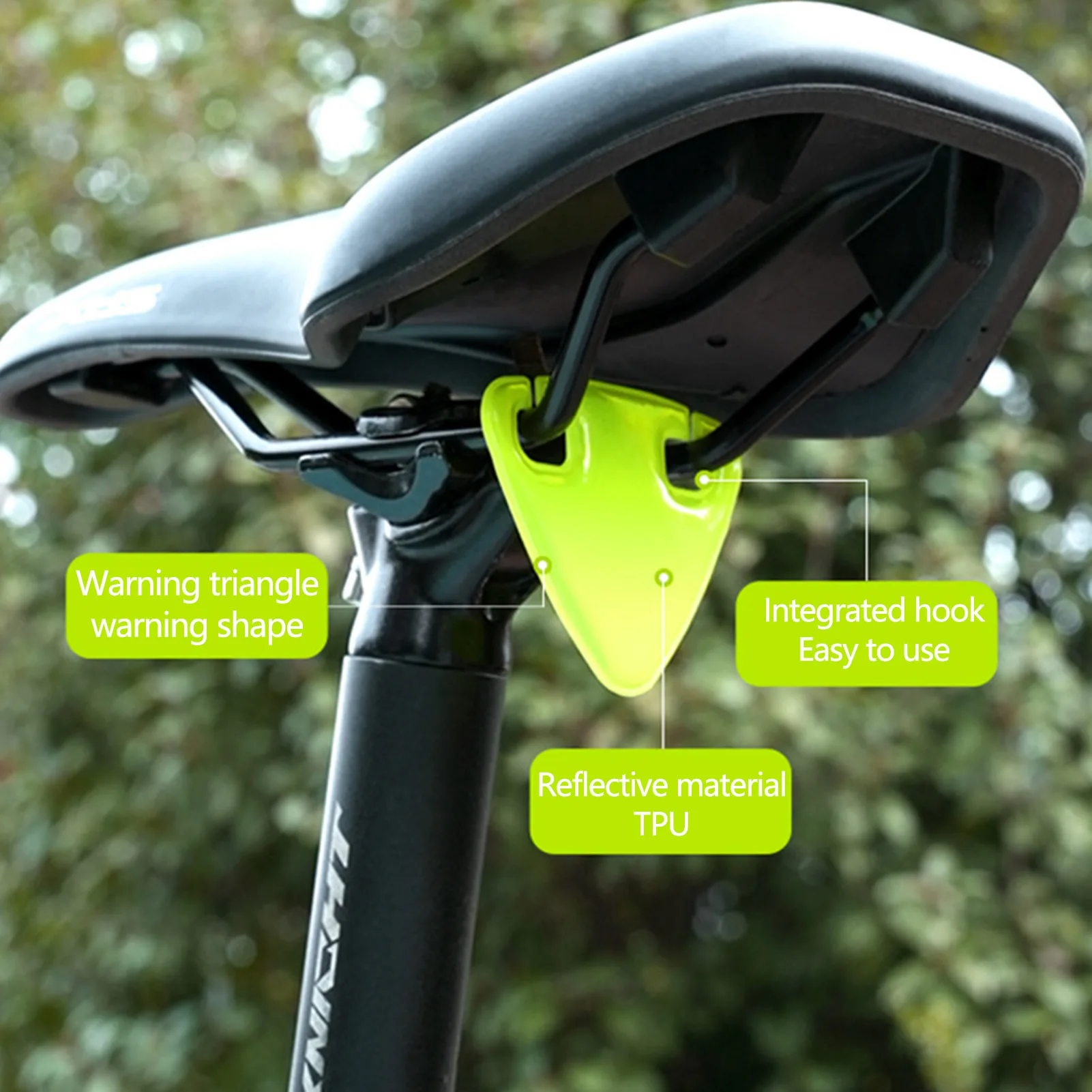 Triangle Bike Reflective Sign High Visibility Emergency Safety Warning Signs for Bicycle Seat Post Reflector for Night Cycling
