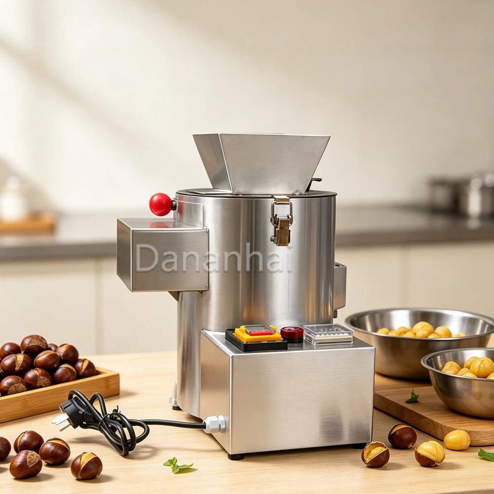 Stainless Steel Chestnut Peeling Machine Commercial Electric High Efficiency Chestnut Shell Remover for Food Prep Work