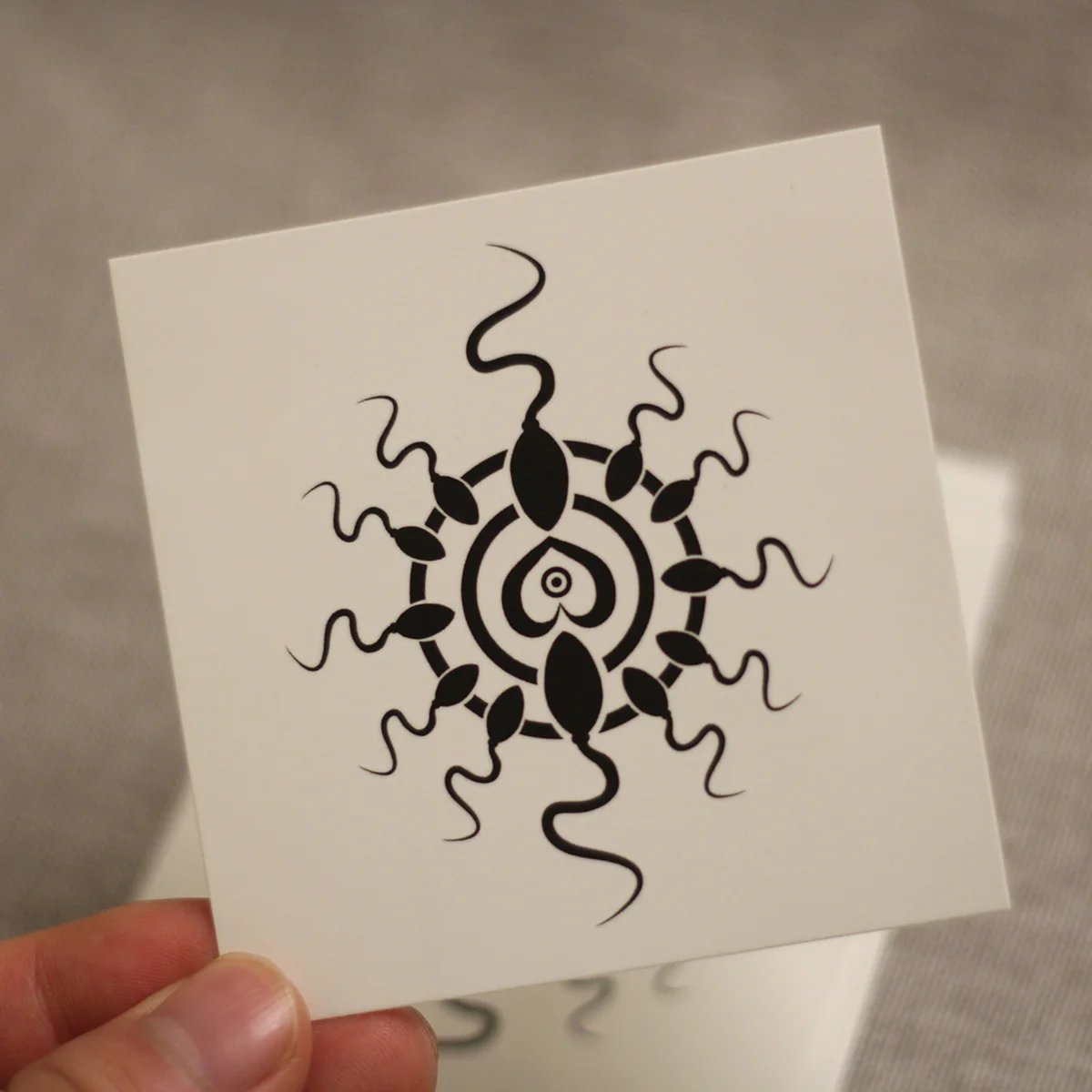 Tribal Spiral Circle Symbol Temporary Tattoo Stickers, 5 Sheets/Pack Black Line Totem Fake Body Art Tattoo