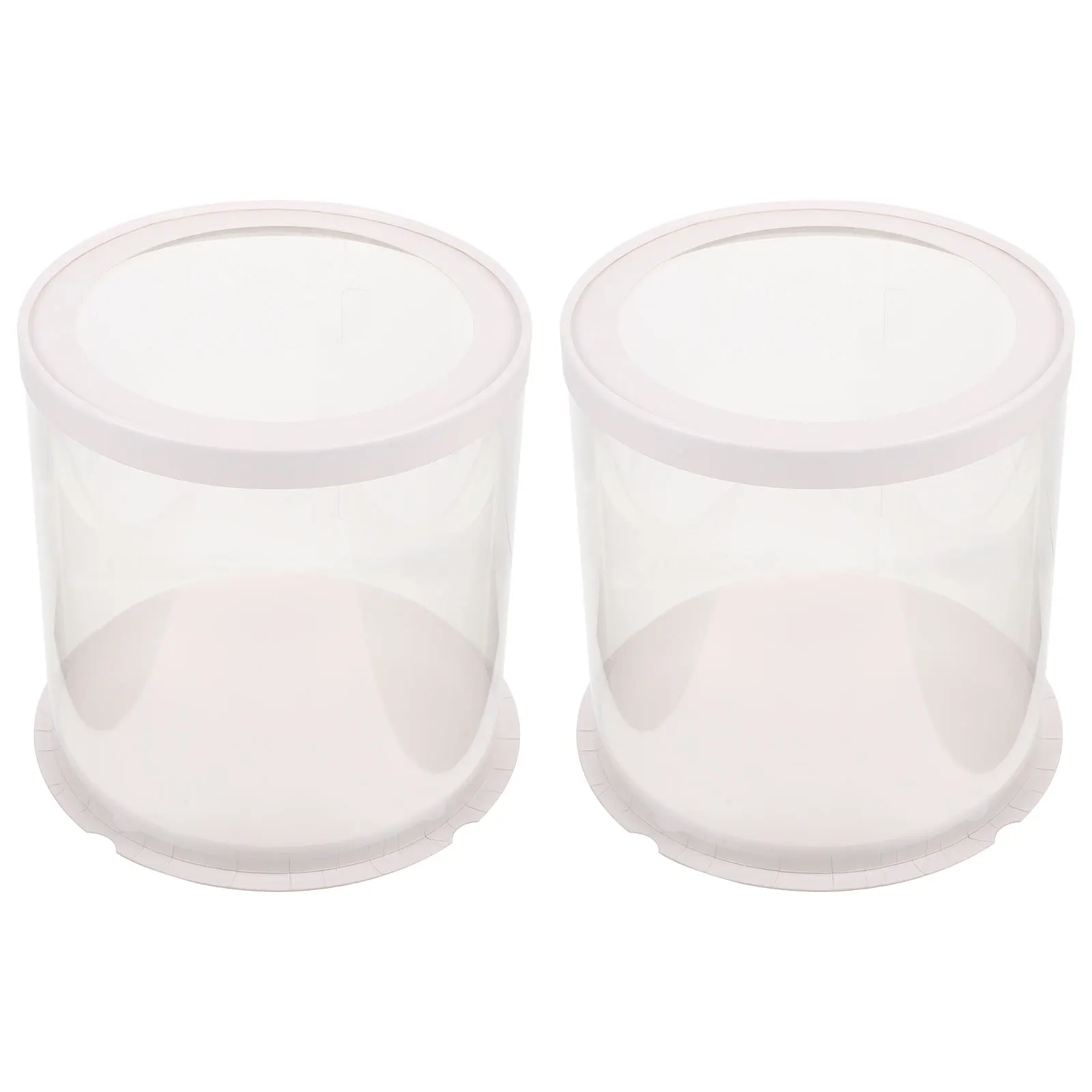 

2Pcs Double Layer Pet Transparent Cake Boxes High Transparency Clear Lids Food Visible Bakery Packaging Storage Carrier Portable