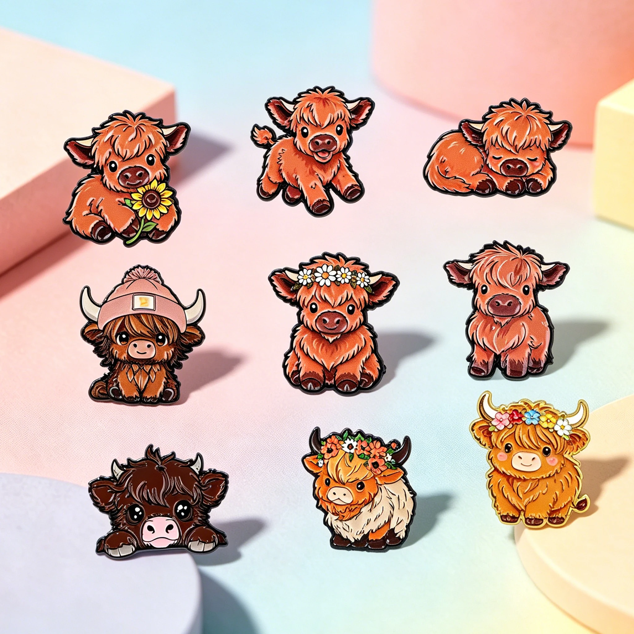Cute Cow Enamel Pin Cartoon Brooch for Clothes Briefcase Badges on Backpack Accessories Lapel Pins Decorative Jewelry Toys Gift