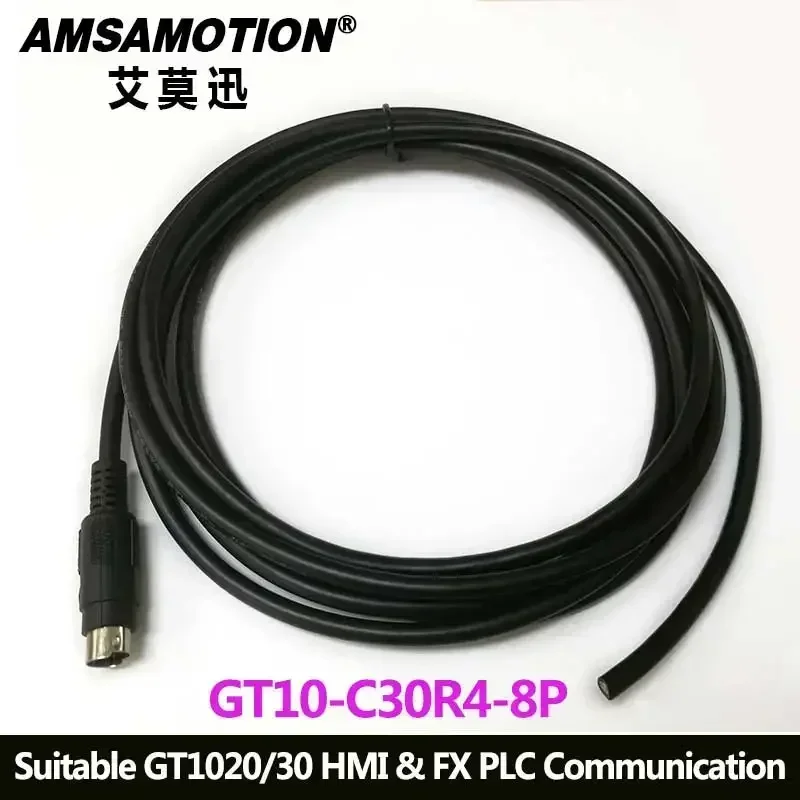 Amsamotion GT10-C30R4-8P For Mitsubishi GT1020/1030 Touch Panel HMI To  FX Series PLC Communication Cable GT10-C50R4-8P