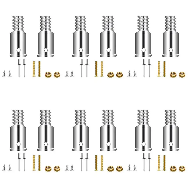 6Pack X(Thread Tip Replacement Ultra Threaded Tip Repair Kit 1 Inch Extension Pole Adapter Tips for Mop Broom Brush 2set