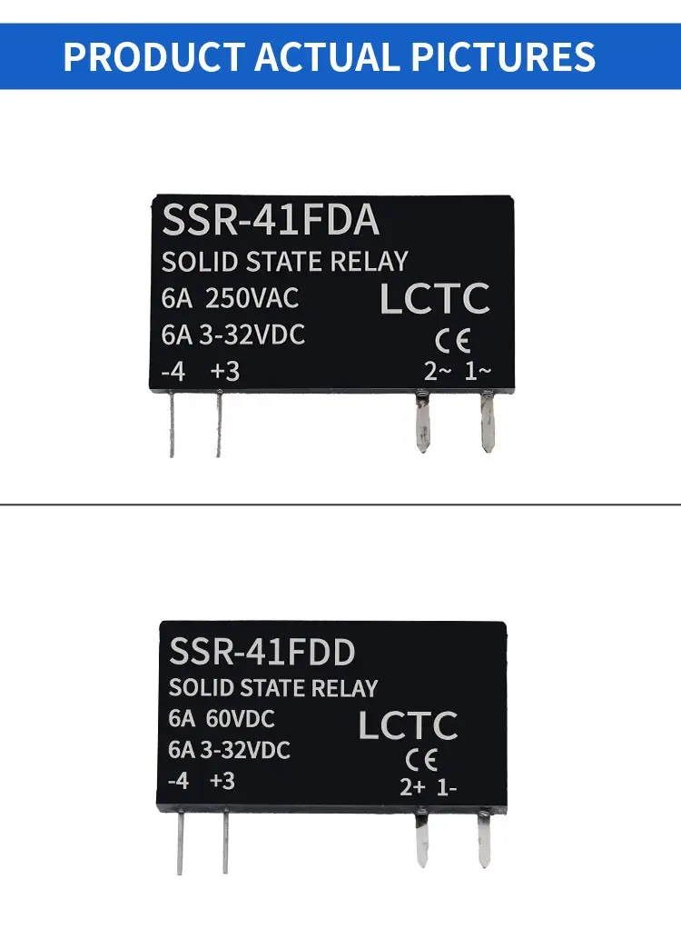 LCTC Solid State Relay Slim Relay SSR Non-contact DC To AC DC To DC SSR-41FDA SSR-41FDD DIN Rail Relay 6A