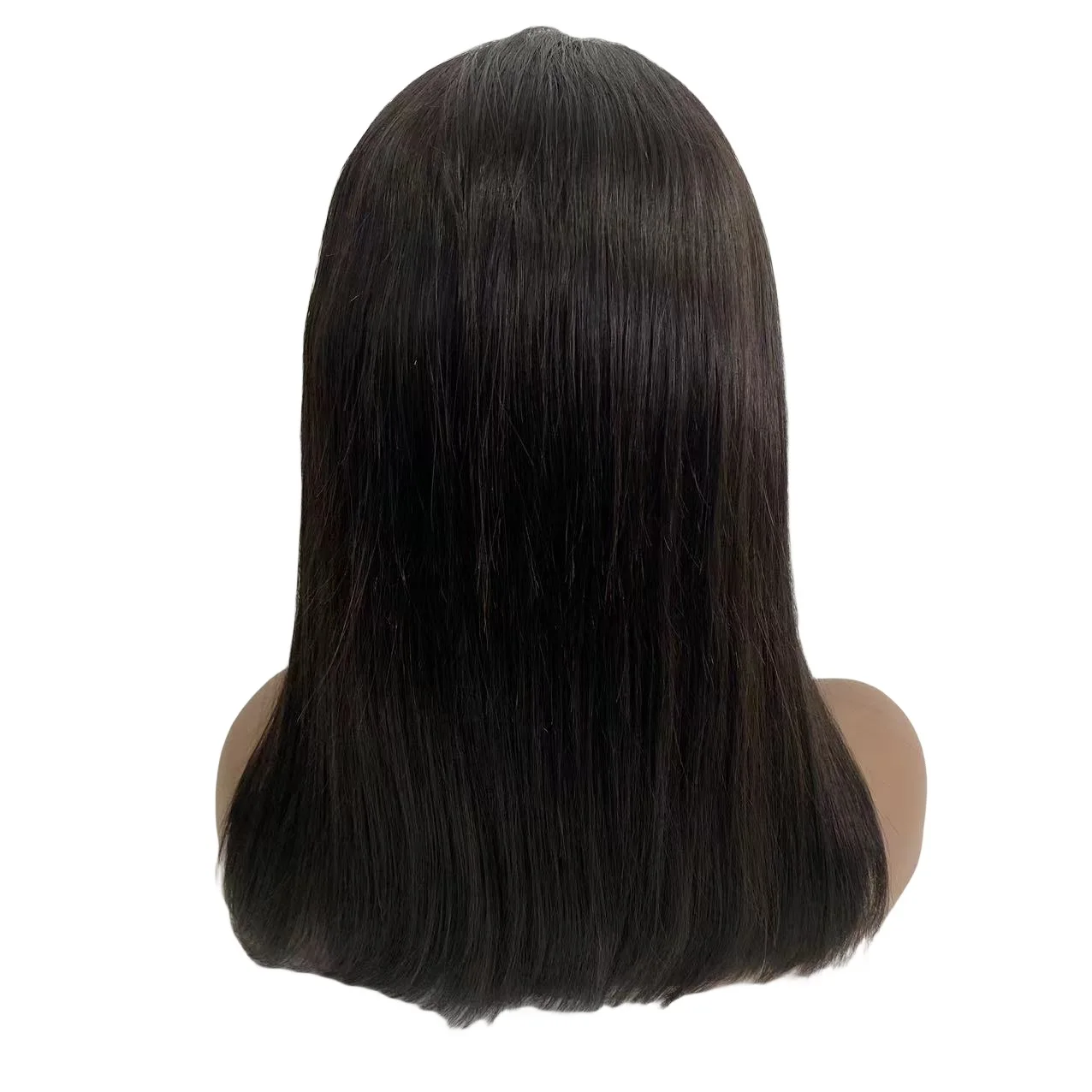 Peruca de cabelo humano virgem brasileira para mulheres negras, sedoso, estilo Bob, cor natural, densidade 150%, peruca dianteira 13x4 com renda