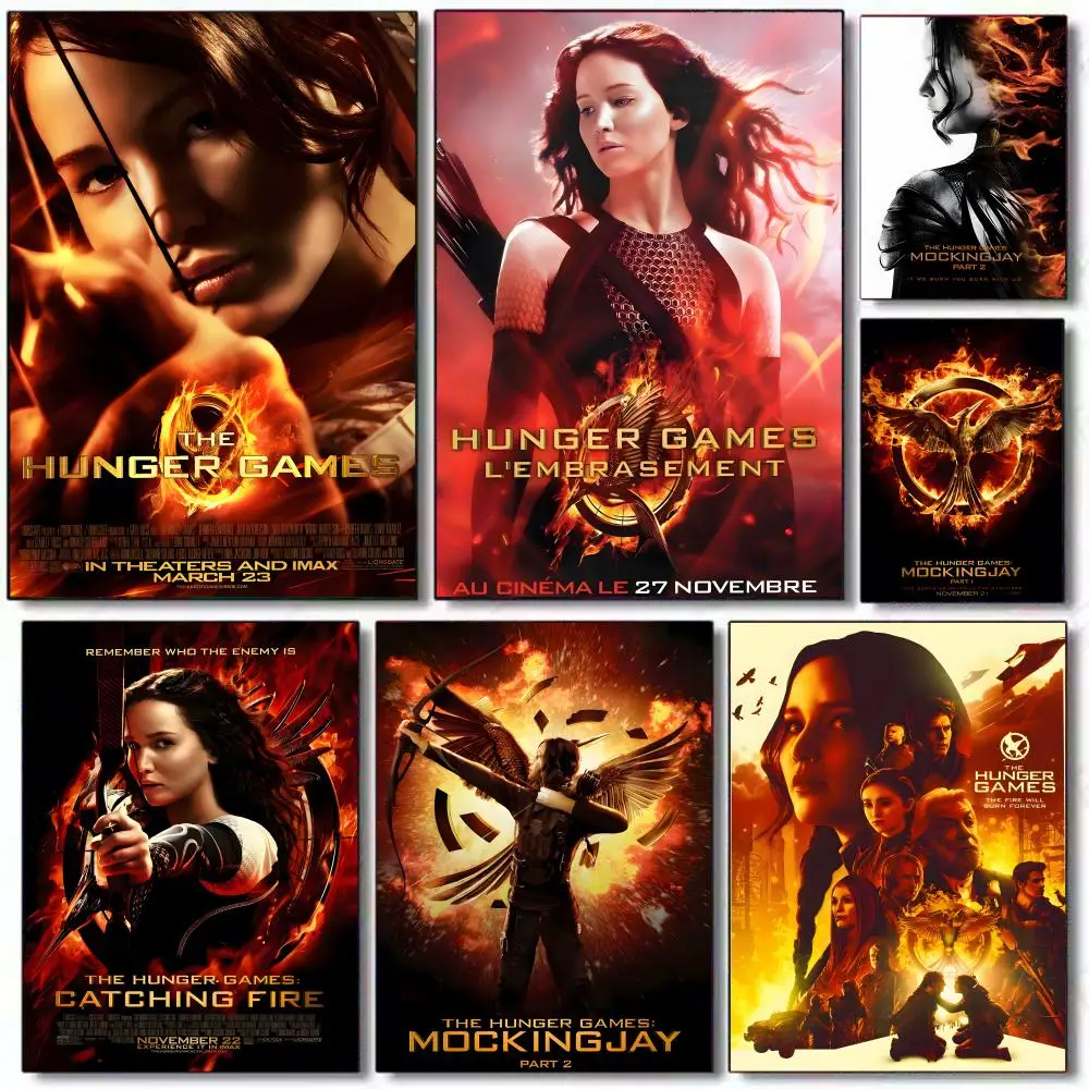 حار T-ألعاب الجوع فيلم اللوحة الخط قماش HD ملصق جدار الفن الداخلي المدخل ديكور المنزل هدايا العيد