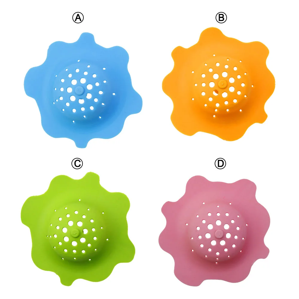 1Pc 4Colour 51G Silicone Creative Petal Type Sink Strainers Anti-clogging Debris Filter Bathroom Shower Drain Hair Catcher Kitch